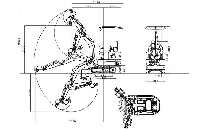 Esquema dimensional de Rippa R10 ECO